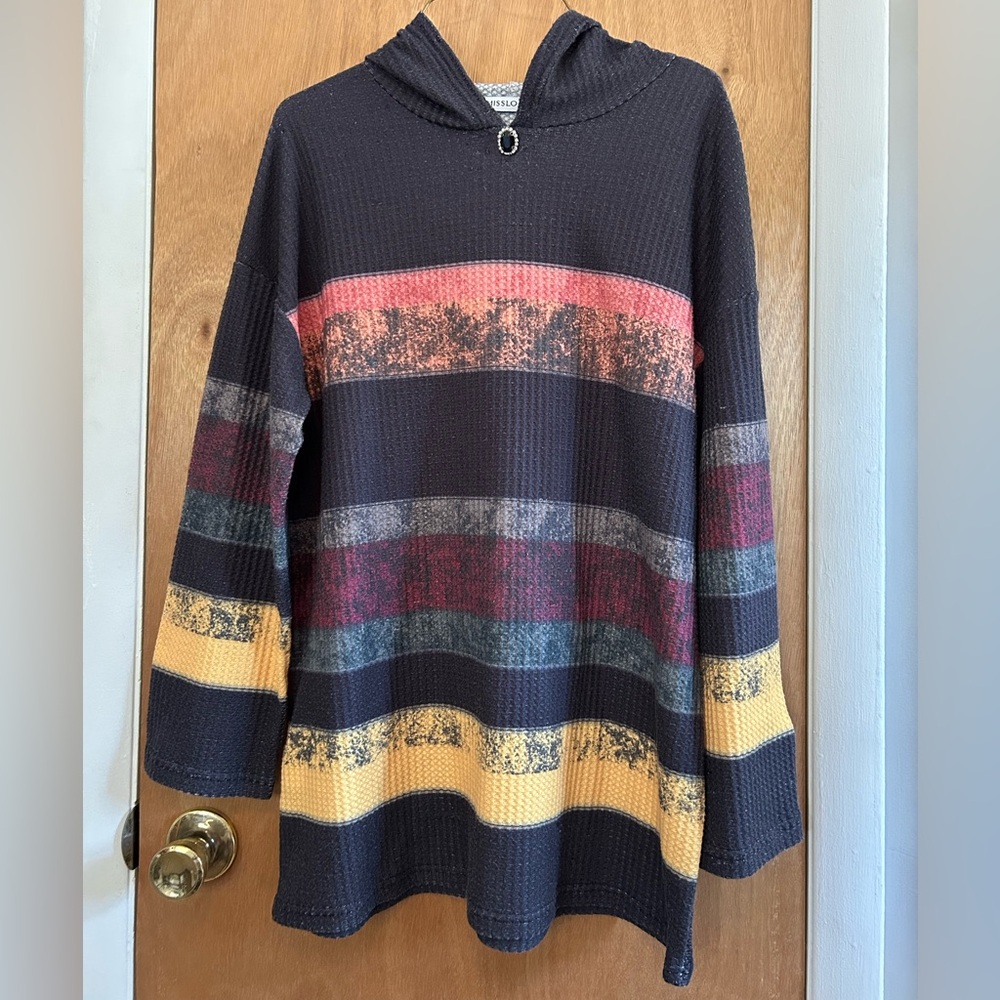 Misslook Distressed Colorblock Hoodie size L